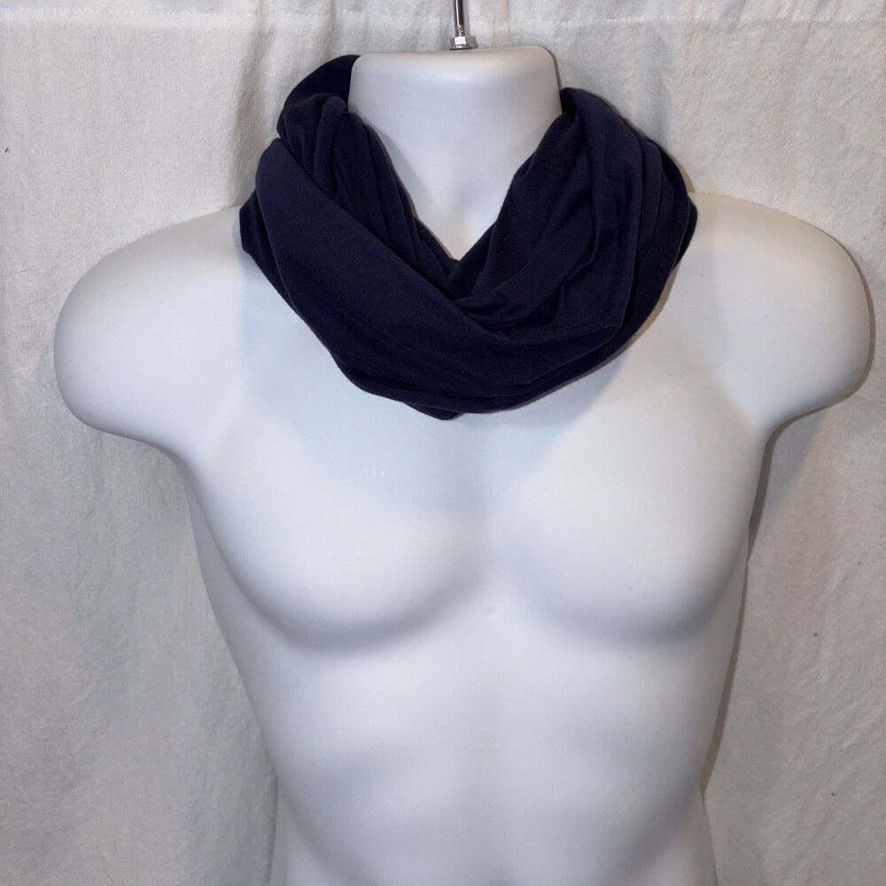 Gently Used Lacoste Live! Jersey Navy Blue Infinity Scarf 29”x22”